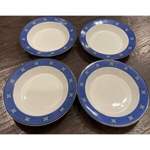 Dansk Nine Patch Quiltings Dinnerware Pasta Bowl Bowls Portugal Vintage Set Of 4